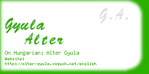 gyula alter business card